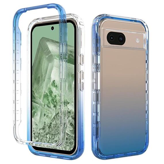 Per Google Pixel 8a Custodia antiurto trasparente sfumata in PC + TPU per telefono (blu)