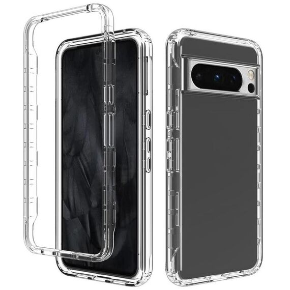 Per Google Pixel 8 Pro Custodia antiurto trasparente sfumata in PC + TPU per telefono (trasparente)