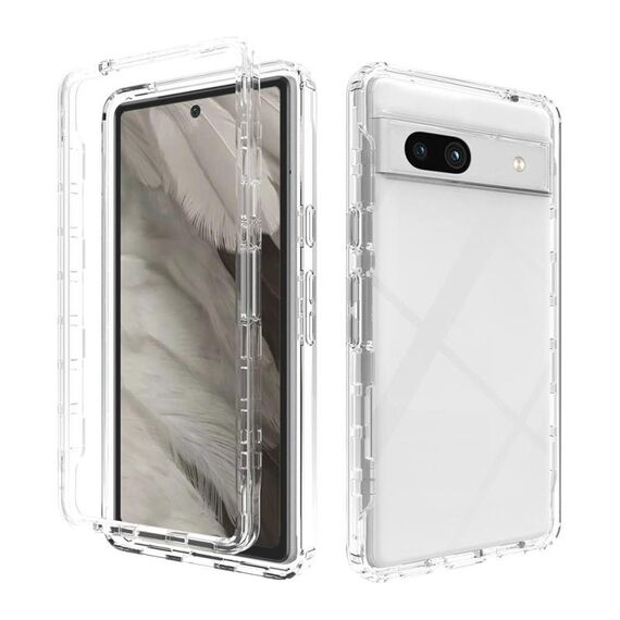 Per Google Pixel 7a Custodia antiurto trasparente sfumata in PC + TPU per telefono (trasparente)