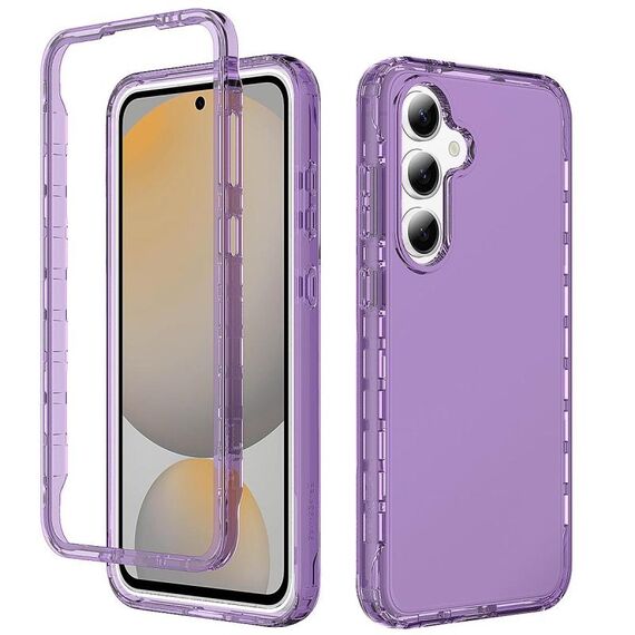 Per Samsung Galaxy S24 FE 5G Custodia antiurto trasparente sfumata in PC + TPU per telefono (viola)