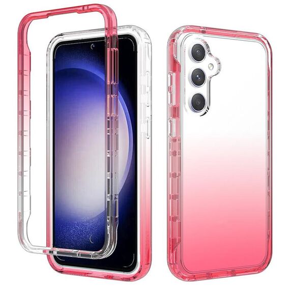 Per Samsung Galaxy S23 FE 5G Custodia antiurto trasparente sfumata in PC + TPU per telefono (rosso)