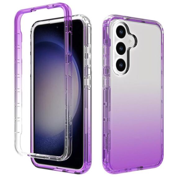 Per Samsung Galaxy S24 5G Custodia antiurto trasparente sfumata in PC + TPU per telefono (viola)
