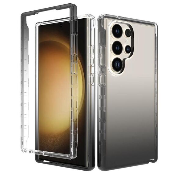 Per Samsung Galaxy S24 Ultra 5G Custodia antiurto trasparente sfumata in PC + TPU per telefono (nero)