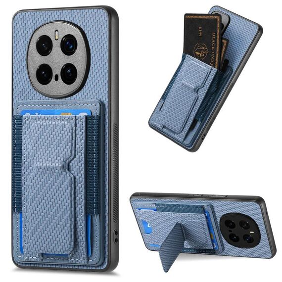 Custodia per telefono con supporto elastico pieghevole in fibra di carbonio per Honor Magic7 Pro (blu)