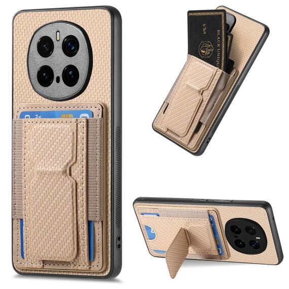 Custodia per telefono cellulare con supporto elastico pieghevole in fibra di carbonio per Honor Magic7 Pro (cachi)