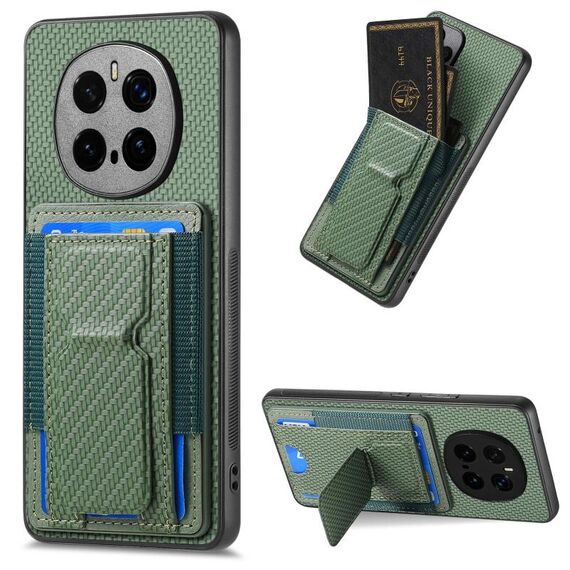 Custodia per telefono con supporto elastico pieghevole in fibra di carbonio per Honor Magic7 Pro (verde)