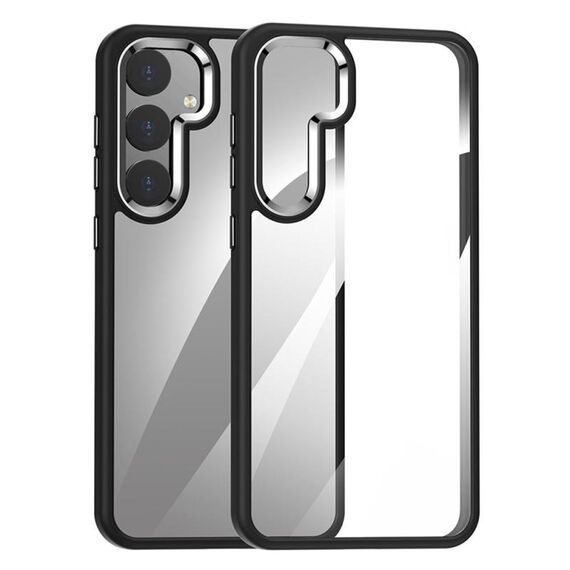Per Samsung Galaxy S25+ 5G Custodia per telefono PC anti-impronta altamente trasparente (nero)