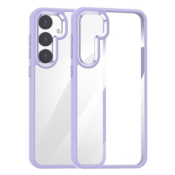 Per Samsung Galaxy S25+ 5G Custodia per telefono PC anti-impronta altamente trasparente (viola)