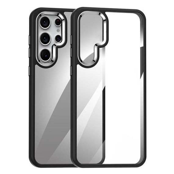 Per Samsung Galaxy S25 Ultra 5G Custodia per telefono PC anti-impronta altamente trasparente (nero)
