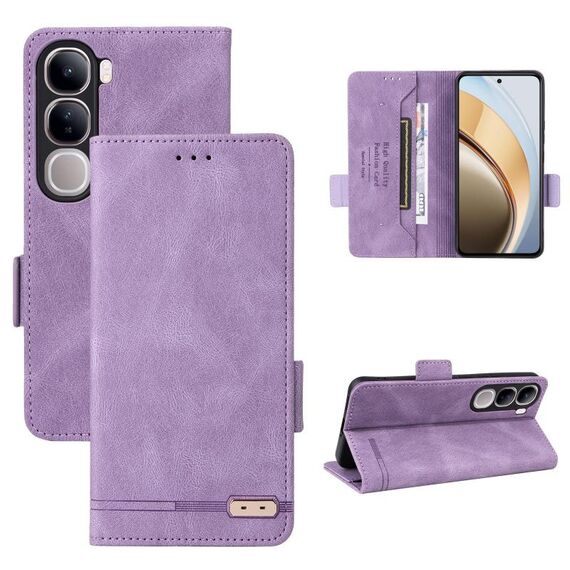 Per vivo V40 Lite 5G / Y300 5G IDN Custodia in pelle con chiusura magnetica (viola)