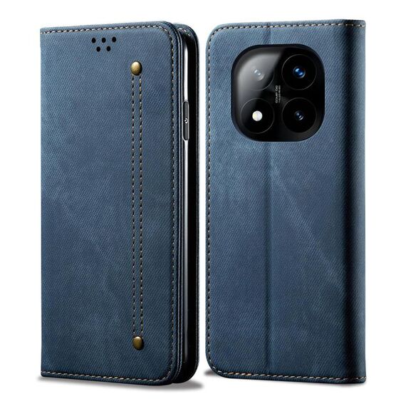 Per Redmi Note 14 Pro+ 5G Denim Texture Casual Style Custodia in Pelle Flip Orizzontale (Blu)