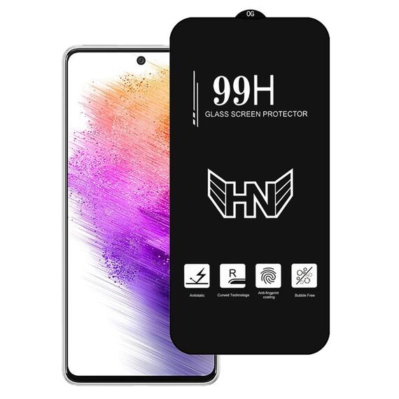 Per Samsung Galaxy A73 5G Pellicola in vetro temperato a schermo intero con grande arco in alluminio