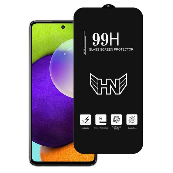 Per Samsung Galaxy A52 Pellicola in vetro temperato a schermo intero con grande arco in alluminio