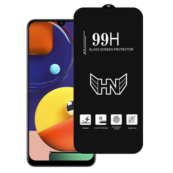 Per Samsung Galaxy A50s Pellicola in vetro temperato a schermo intero con grande arco in alluminio