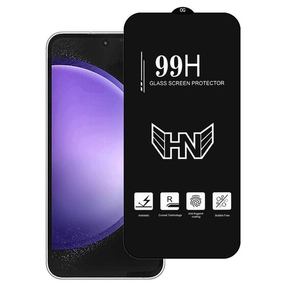 Per Samsung Galaxy S23 FE 5G Pellicola in vetro temperato a schermo intero con grande arco in alluminio