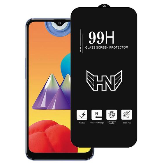 Per Samsung Galaxy M01s Pellicola in vetro temperato a schermo intero con grande arco in alluminio