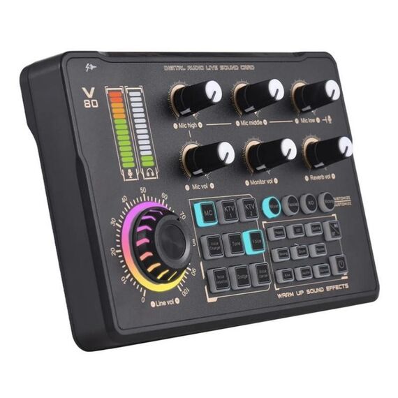 V80 per telefono cellulare computer portatile live streaming karaoke scheda audio mixer