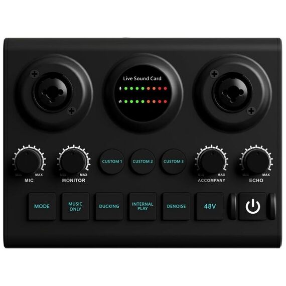 F10 48V Live Streaming Scheda audio Mixer audio Mixer Phantom Power
