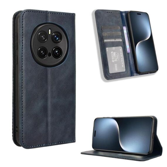 Custodia per telefono in pelle con fibbia magnetica For Honor Magic7 Pro (blu)