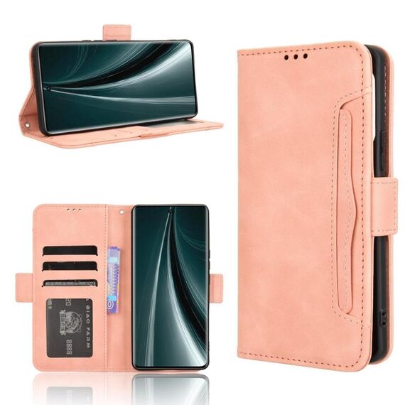 Per vivo T3 Pro 5G / iQOO Z9S Pro 5G Custodia in pelle con texture in vitello e slot per schede (rosa)