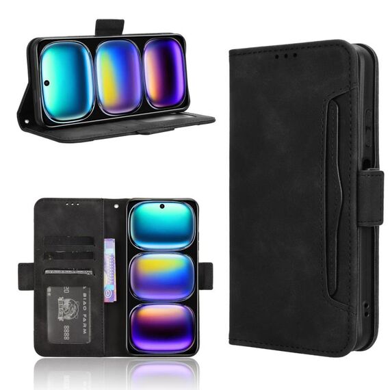 Per Infinix Hot 50i 4G / Smart 9 4G Custodia in pelle con texture in vitello e slot per schede (nero)