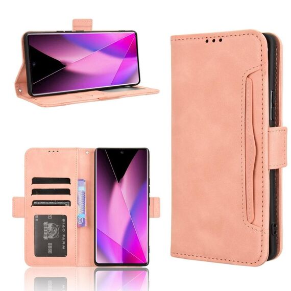 Per Infinix Zero 40 5G Custodia in pelle con slot per schede e texture in vitello (rosa)