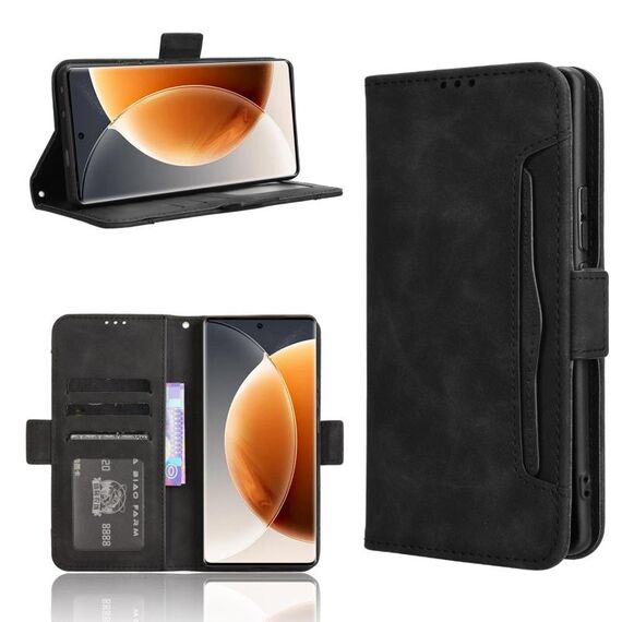 Per Tecno Camon 30S 4G / 30S Pro 4G Custodia in pelle con texture in vitello e slot per schede (nero)
