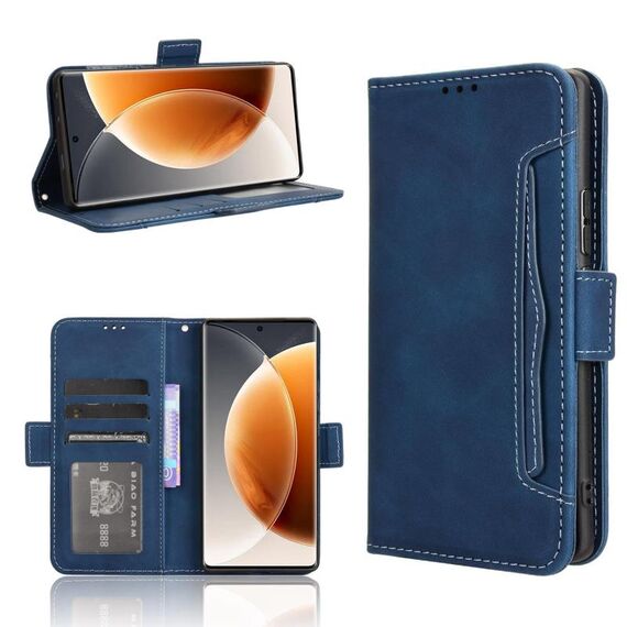 Per Tecno Camon 30S 4G / 30S Pro 4G Custodia in pelle con texture in vitello e slot per schede (blu)