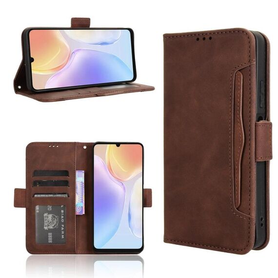 Per Ulefone Note 20 Pro Custodia in pelle con slot per schede e texture in vitello (marrone)