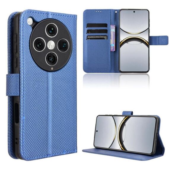 Per OPPO Find X8 Pro Custodia per telefono in pelle con texture a diamante (blu)
