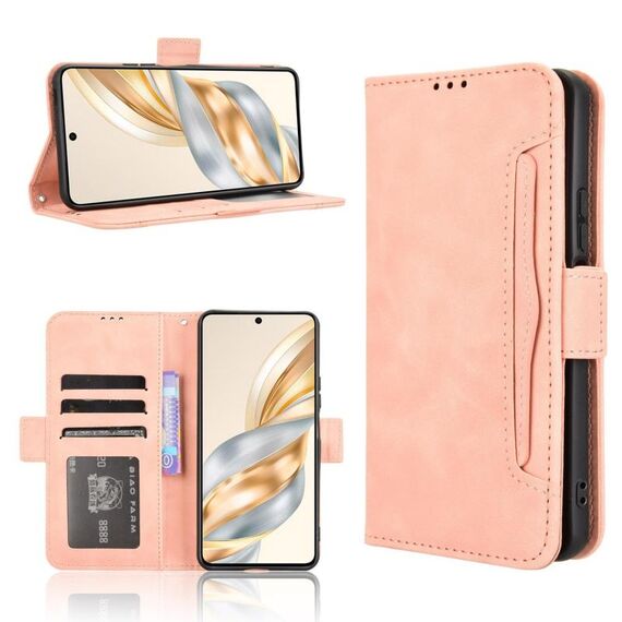 Per Honor X60 5G / X9C Smart Skin Feel Calf Texture Card Slots Custodia per telefono in pelle (rosa)