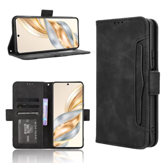 Per Honor X60 5G / X9C Smart Skin Feel Calf Texture Card Slots Custodia per telefono in pelle (nero)