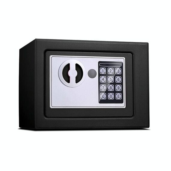 17E Home Mini cassetta di sicurezza elettronica per armadietto da parete Cassetta di sicurezza senza funzione a gettoni (nero ossidiana)