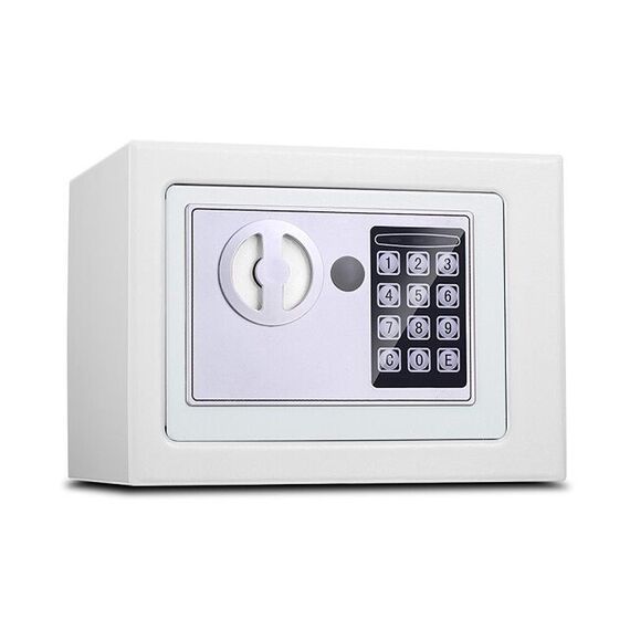 17E Home Mini cassetta di sicurezza elettronica per armadietto a muro con cassetta di sicurezza senza funzione a gettoni (bianca)