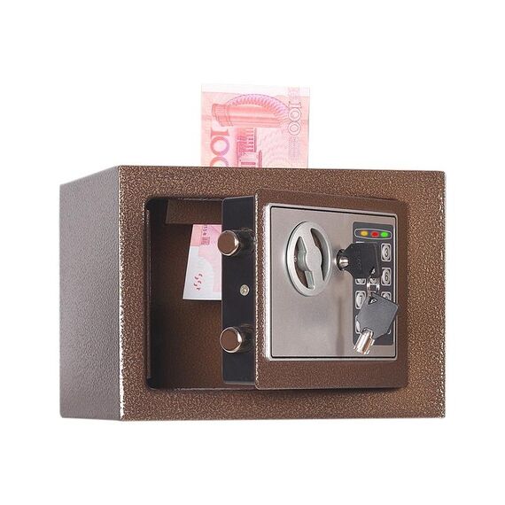 17E Home Mini Electronic Security Lock Box Wall Cabinet Safety Box con funzione a gettoni (bronzo)