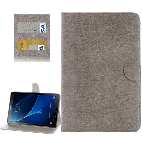 Per Galaxy Tab 10.1 A (2016) / P580 semplice Custodia in pelle Flip Style orizzontale con il supporto e slot per schede e portafoglio (grigio)