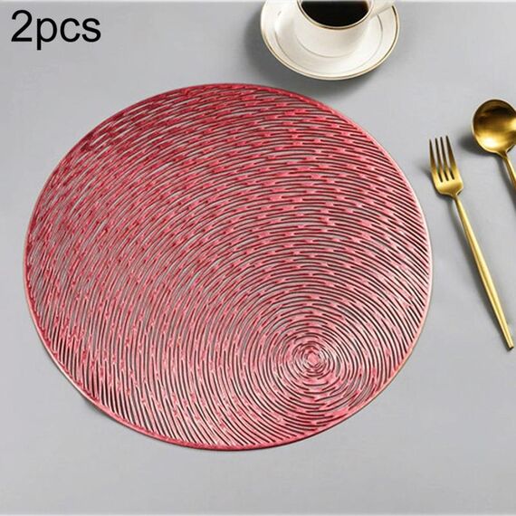 2 pezzi Tovagliette alla moda rotonde vuote Tovagliette in PVC per tazza da caffè (rosso)