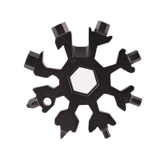 18-in-1 multi-strumento portatile per esterni ottagonale con fiocco di neve EDC Mini cacciavite (nero)