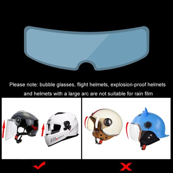 Pellicola Antipioggia e Antiappannamento per Casco Moto - Senza Tracce