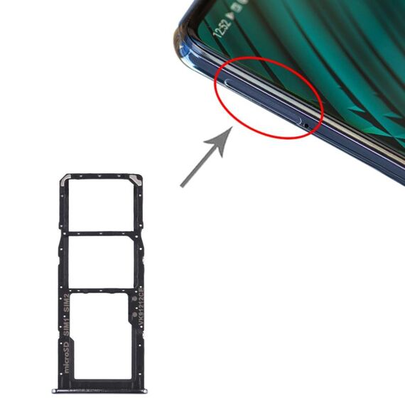 Per Samsung Galaxy A51 / A515 Vassoio scheda SIM + Vassoio scheda SIM + Vassoio scheda micro SD (Nero)