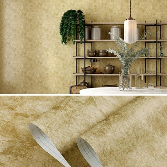 0.53x3m Retro 3D Stereo Plum Blossom Wallpaper Camera da letto Camera da letto soggiorno TV Sfondo Sfondo Parete Sfondo autoadesivo (9904-4 Retro Yellow B Versione B