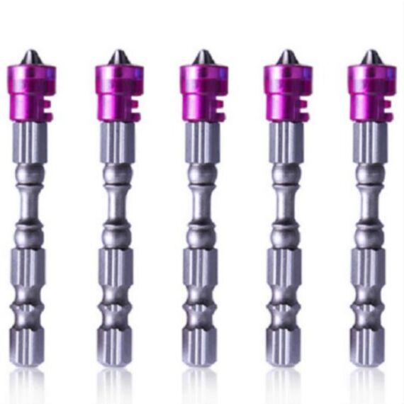 5 pz 65mm bobina magnetica in lega di acciaio croce bit testa singola trapano elettrico cacciavite elettrico testa (viola)