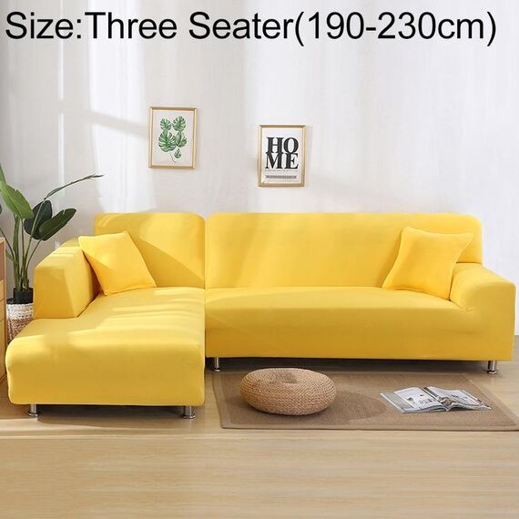 Divano All-inclusive Set universale Copridivano completo Aggiungi un pezzo di federa, dimensioni: tre posti (190-230 cm) (giallo)