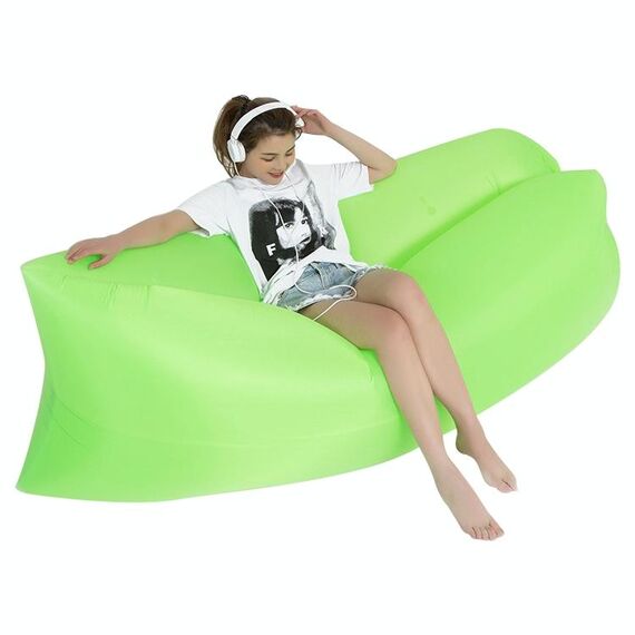 Divano gonfiabile in acqua pigro portatile all'aperto divano Beach Beach Air Letto, Dimensioni: 200 x 70 cm (verde)