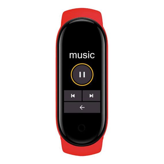 Braccialetto intelligente Sport M6, supporto per il monitoraggio della frequenza cardiaca e monitoraggio della pressione sanguigna e monitoraggio del sonno e promemoria sedentaria, Tipo: Ricarica lineare (rosso)