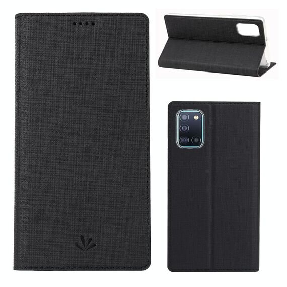 Per Samsung Galaxy A31 ViLi Custodia protettiva antiurto in TPU + PU con vibrazione orizzontale con slot per scheda e supporto (nero)