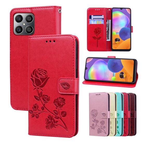 Per onore la custodia del telefono in pelle in rilievo in rilievo x8 (rosso)
