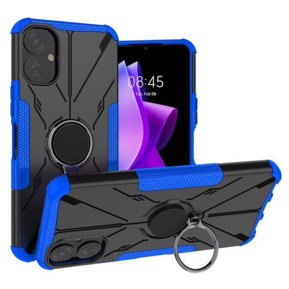 Per Tecno Spark 9T Armor Bear Custodia antiurto per PC + TPU con anello (blu)