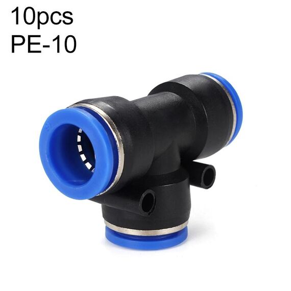 PE-10 LAIZE 10 pezzi PBT plastica Tee Joint pneumatico raccordo rapido connettore