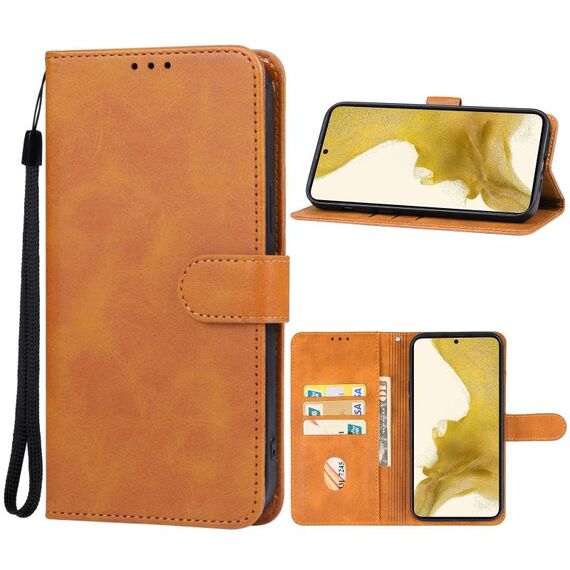 Per Samsung Galaxy S23 + 5G Custodia in pelle per telefono (marrone)